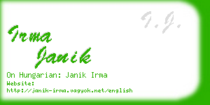 irma janik business card